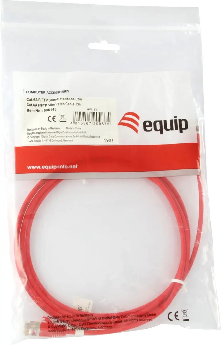 CAT6a F/FTP (FFTP) kabel 2 meter Rood