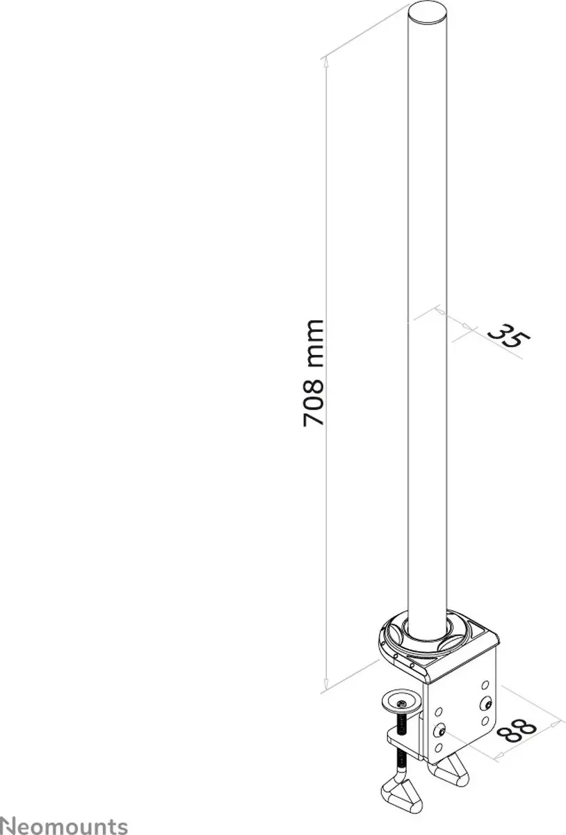 Neomounts FPMA-D935POLE Monitorpaal 70cm - Zilver