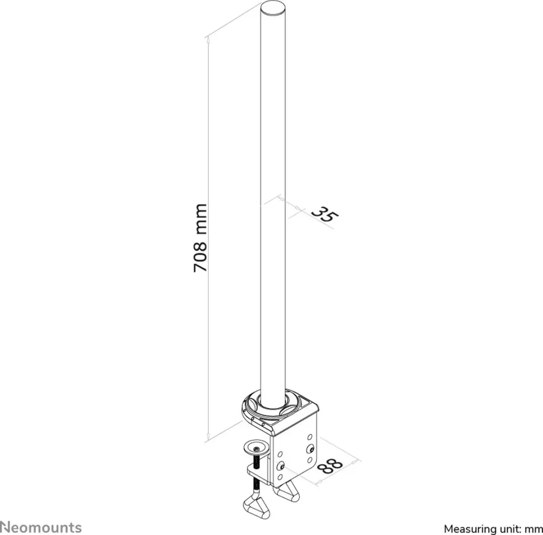 Neomounts FPMA-D935POLE Monitorpaal 70cm - Zilver