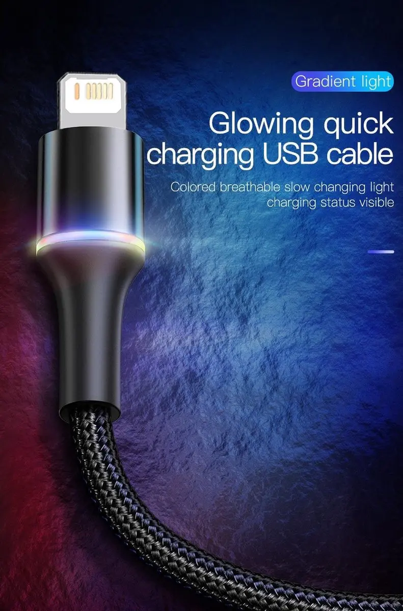 Baseus Lightning USB A Kabel 2m - Zwart