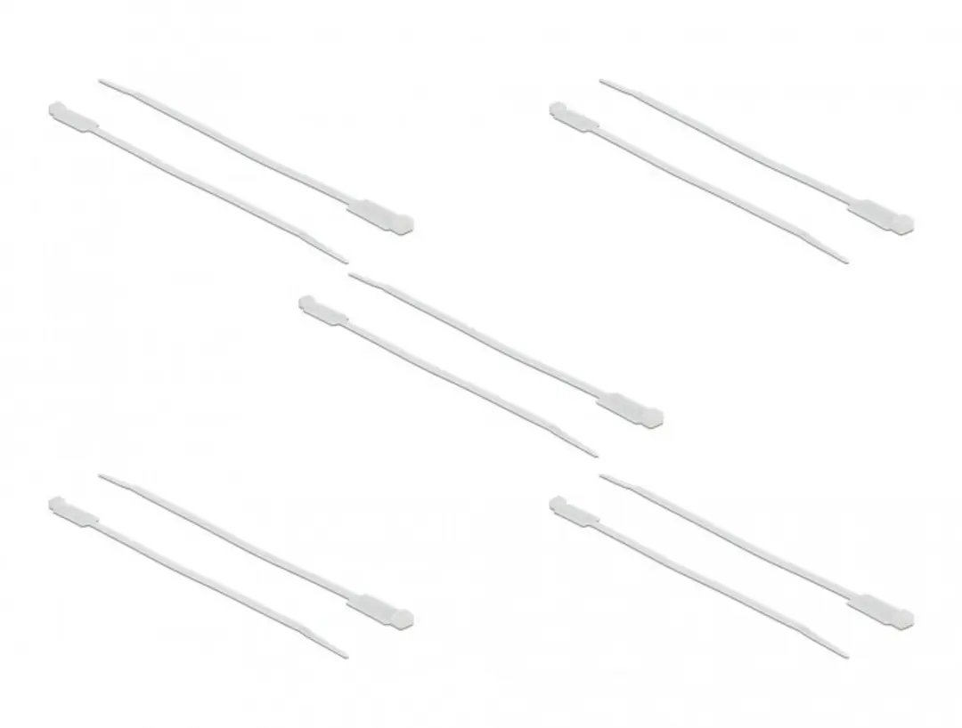 Delock Kabelbinders met Label 270x4,8mm - Wit - 10 Stuks
