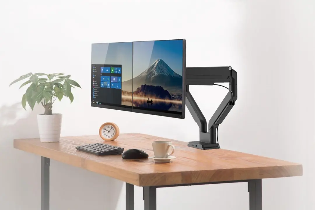 InLine Bureausteun Lifter USB/Audio 2 Monitoren 81cm - Zwart