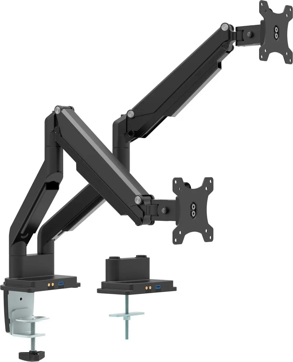 InLine Bureausteun Lifter USB/Audio 2 Monitoren 81cm - Zwart - afbeelding 6 van 6