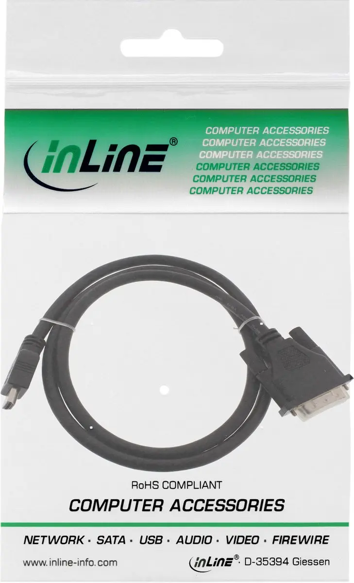 InLine DVI-D naar HDMI Kabel - 0,30m - Zwart