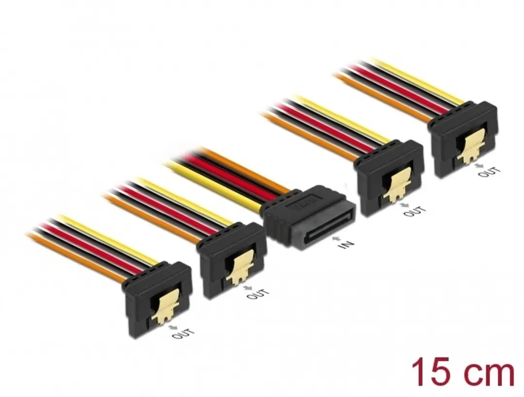 Delock SATA 15-pins Powerkabel met vergrendeling