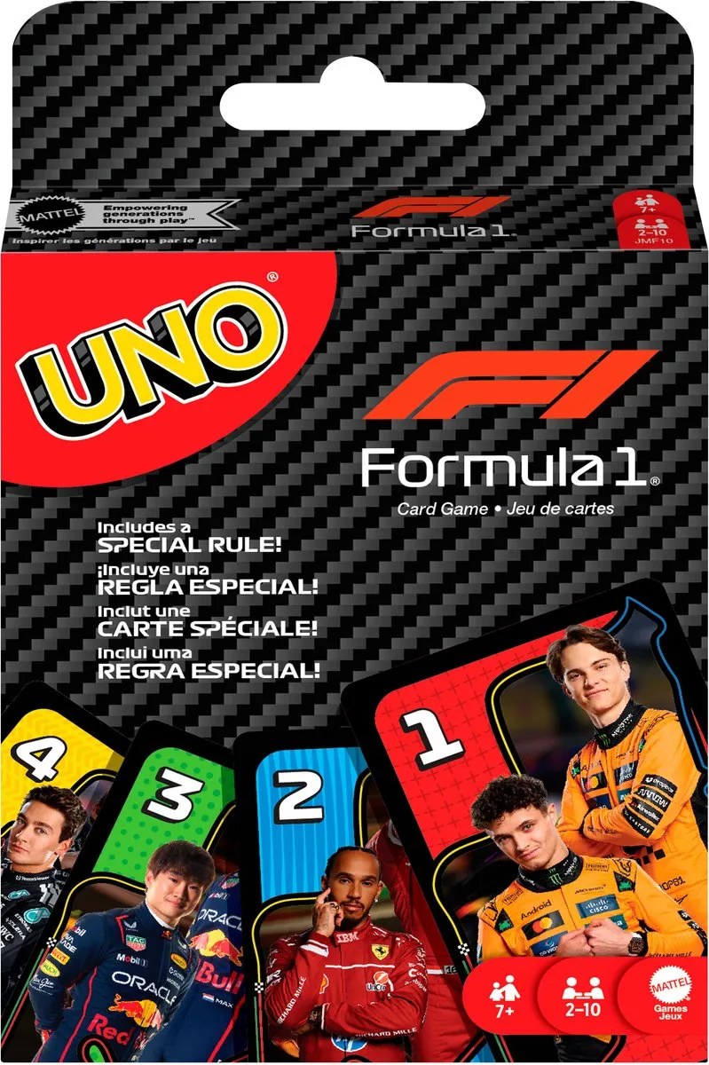 Mattel Games UNO F1 Kaartspel - 10 Spelers