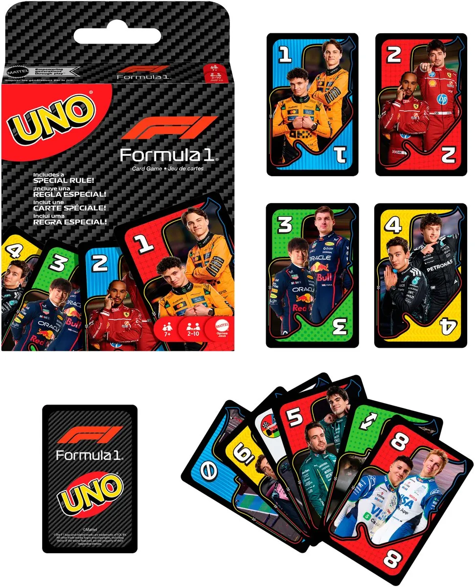 Mattel Games UNO F1 Kaartspel - 10 Spelers