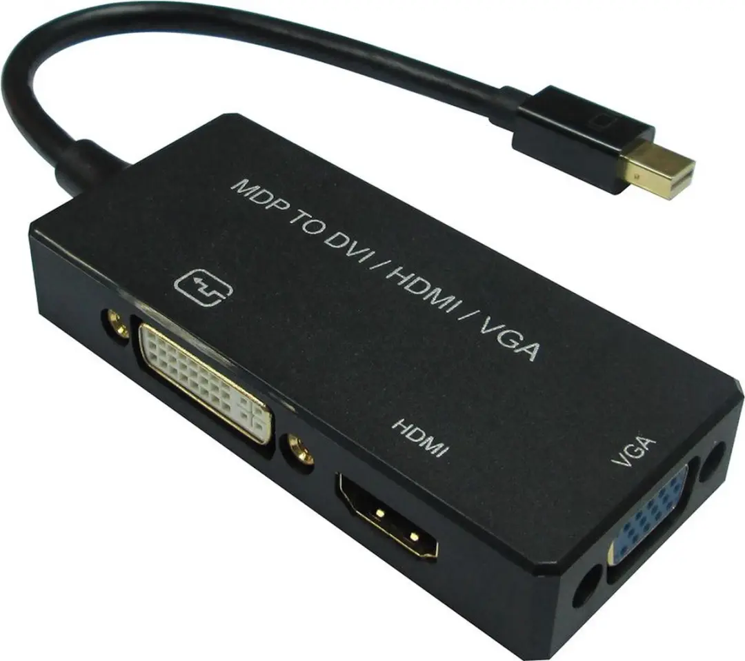 Value Mini DisplayPort 1.2 Adapter HDMI/DVI/VGA - 0,15m - Zwart - afbeelding 6 van 6