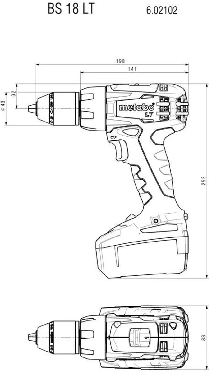 Metabo BS 18 LT Schroefboormachine 18V - MetaLoc Koffer