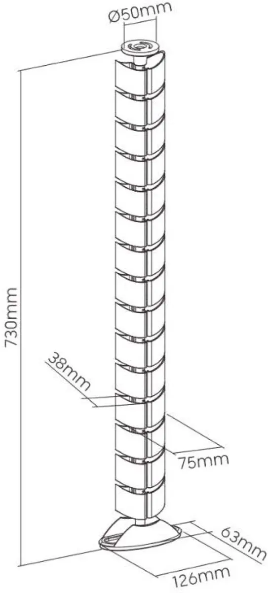 InLine Flexibele Kabelgoot 0,80m - Zwart