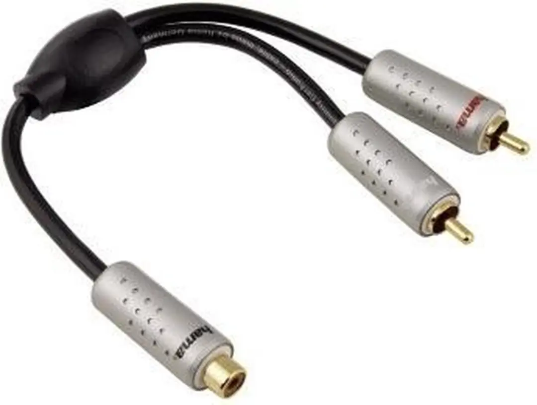 Hama Y Adapter ''Cartec Black'' RCA RCA Zwart kabeladapter/verloopstukje