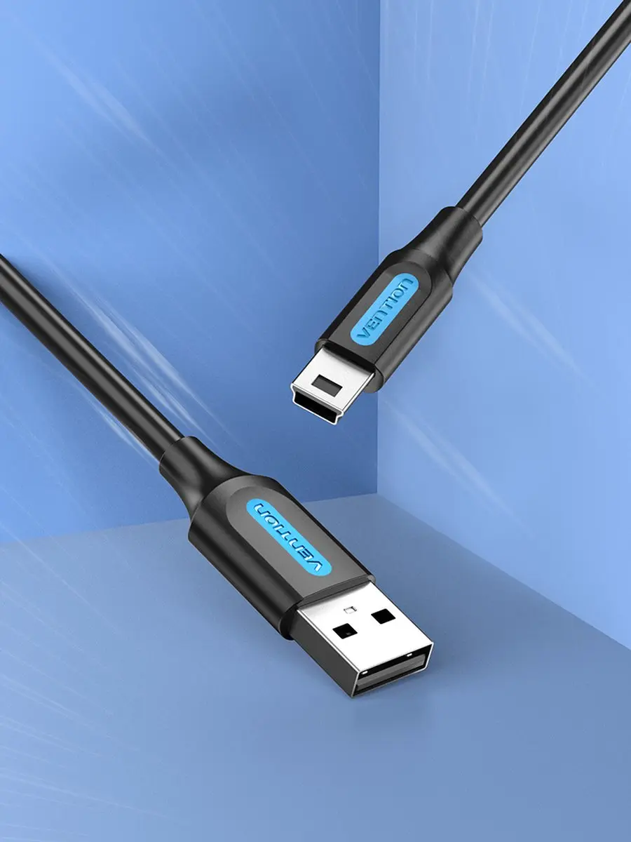 Vention USB 2.0 A naar Mini-B Kabel 0,5m - Zwart