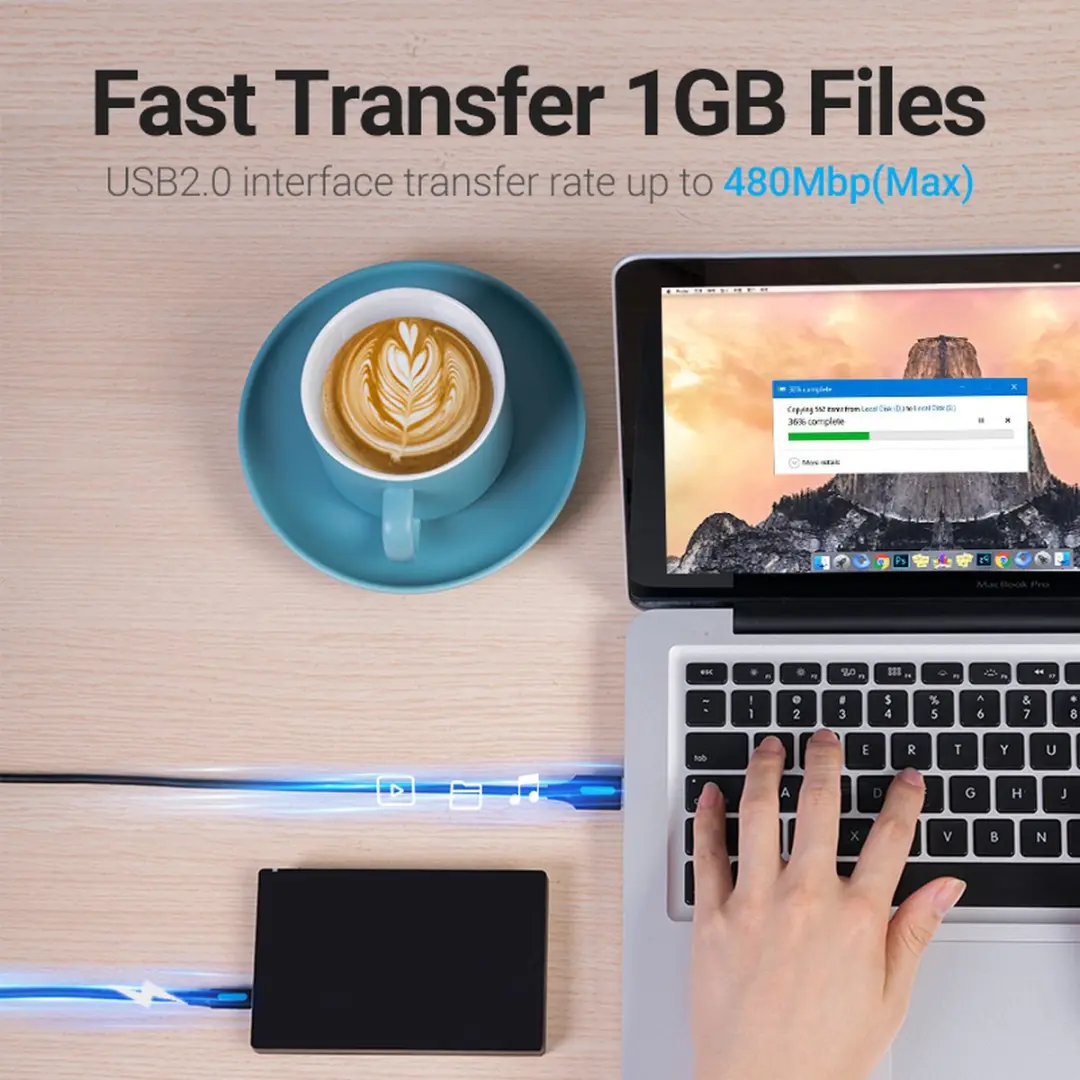 Vention USB 2.0 A naar Mini-B Kabel 0,5m - Zwart