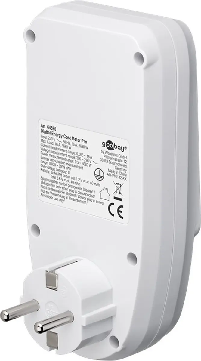 Goobay Energiemeter 16A 250V - Wit