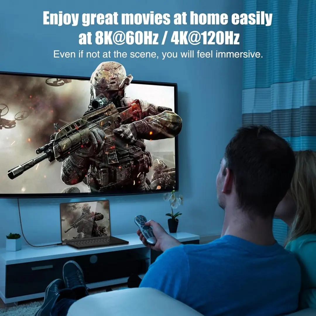 NÖRDIC HDMI 2.1 Glasvezelkabel 50m - 8K 60Hz - Zwart/Zilver