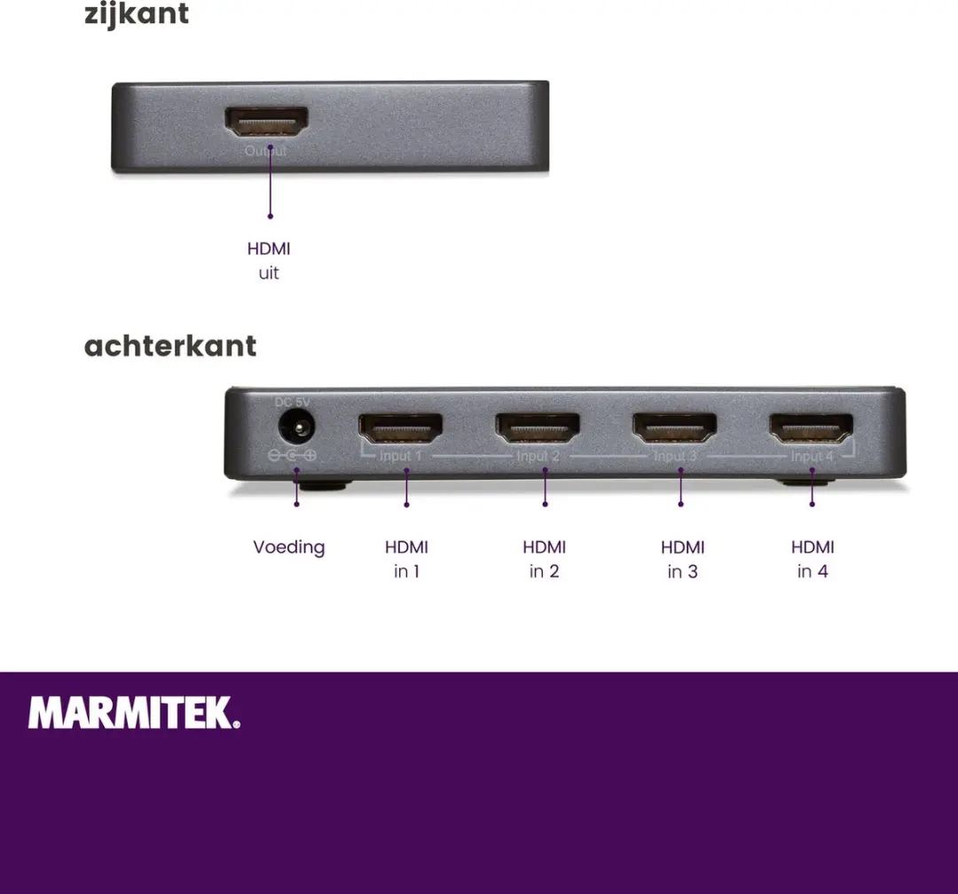 Marmitek Connect 620 UHD 2.0 HDMI Switch 4K 60Hz - afbeelding 6 van 6