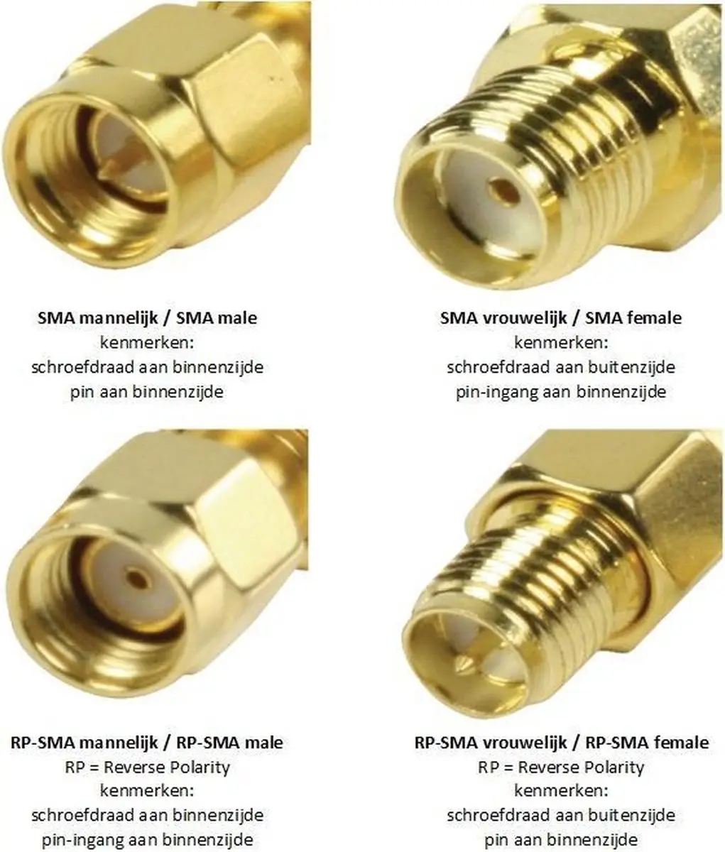 InLine RP-SMA Verlengkabel RG-58 50 Ohm 4m - Zwart