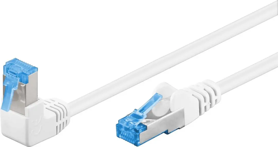 Goobay S/FTP CAT6a Netwerkkabel 10Gbps 1m - Haaks/Recht - Wit
