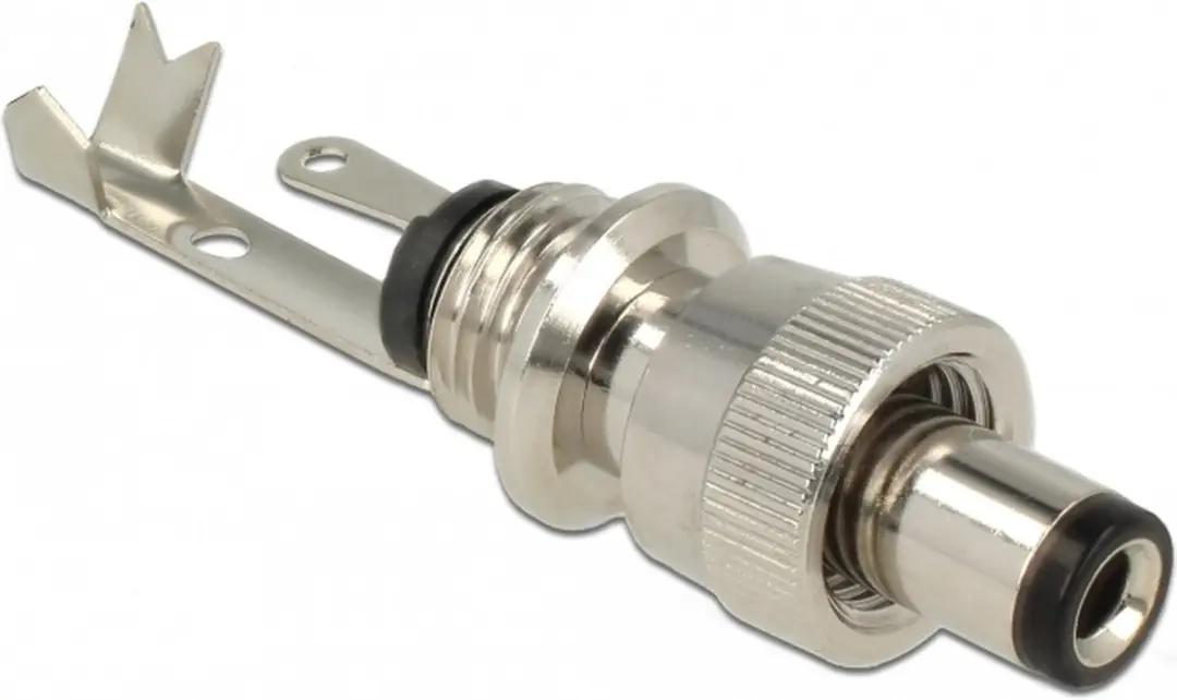 Delock DC 5.5x2.5mm Mannelijk Soldeerconnector - Zwart
