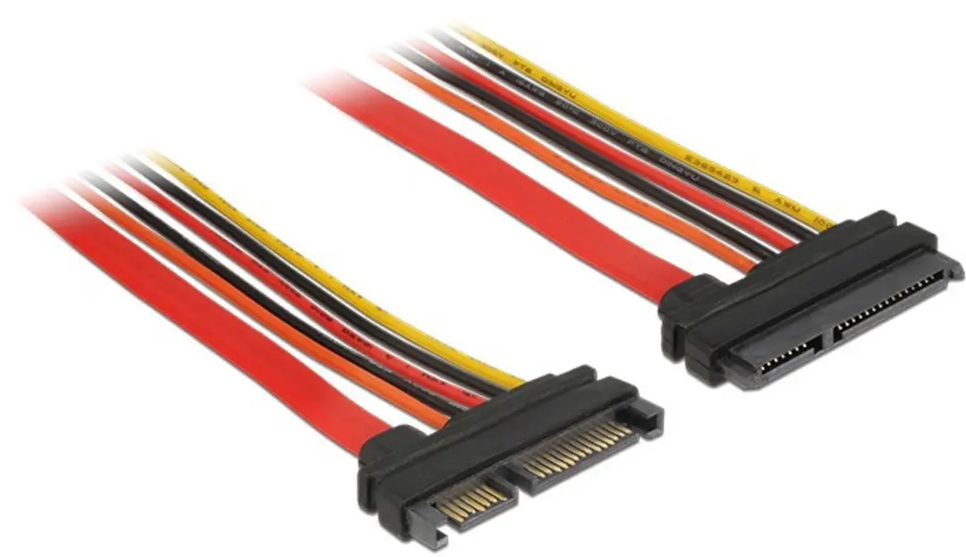 Delock SATA Verlengkabel 6 Gbit/s 0,3m - Zwart/Oranje/Rood/Geel
