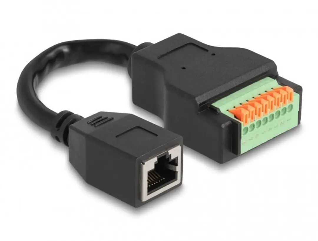 Delock RJ45 Cat.5e Adapter - 15cm - Terminal Block - Zwart