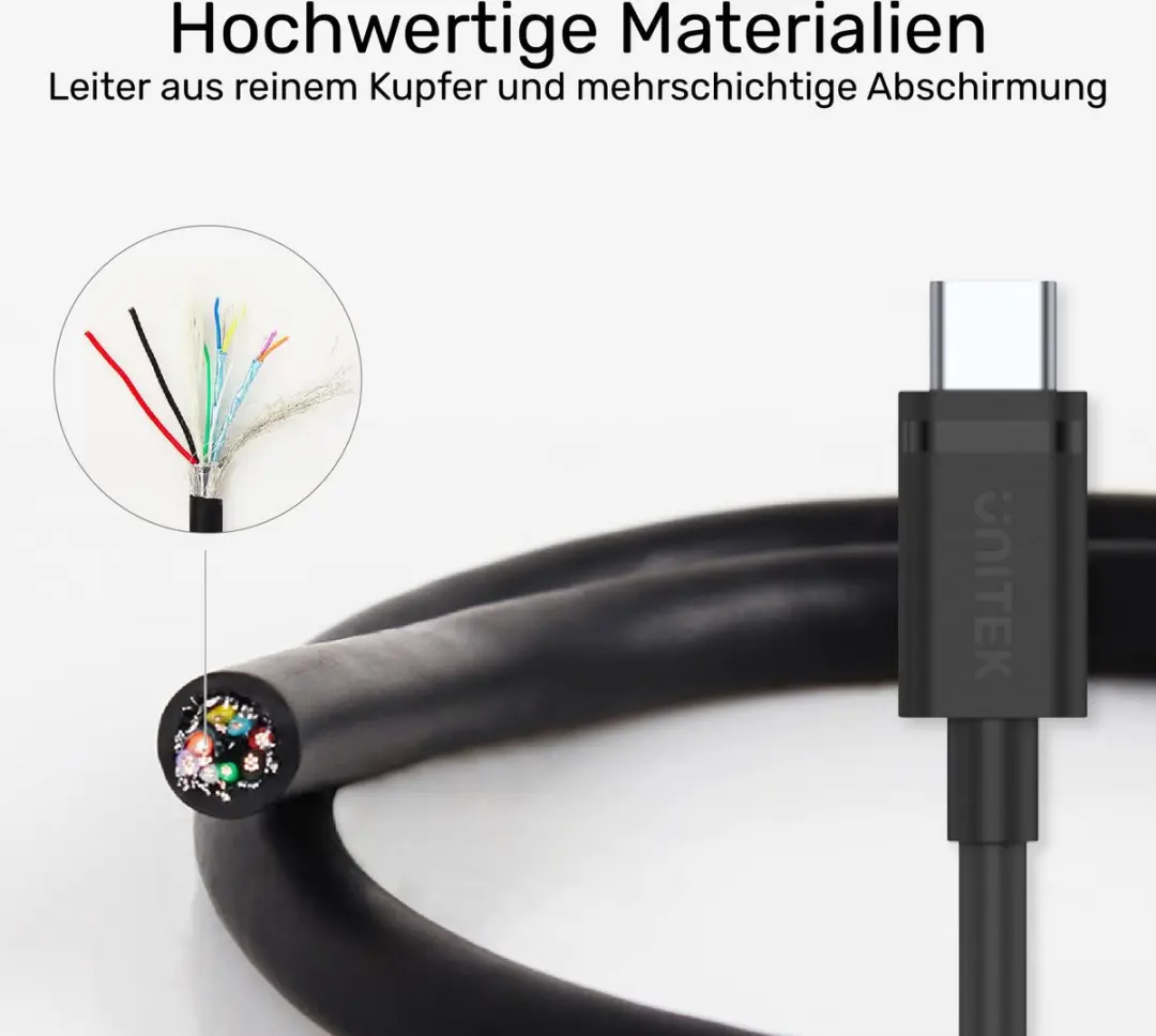 Unitek USB-C Kabel C14103BK-2M - 2m - Snel opladen
