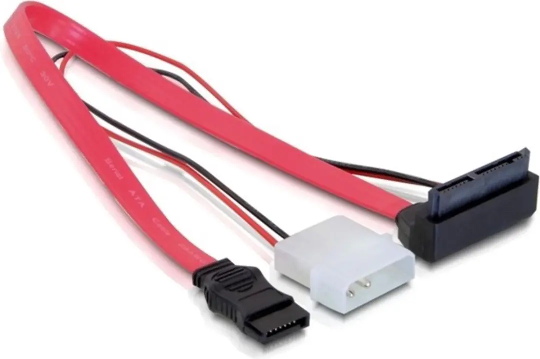 Delock SATA Haaks Kabel 6Gbit/s 0,3m - Rood