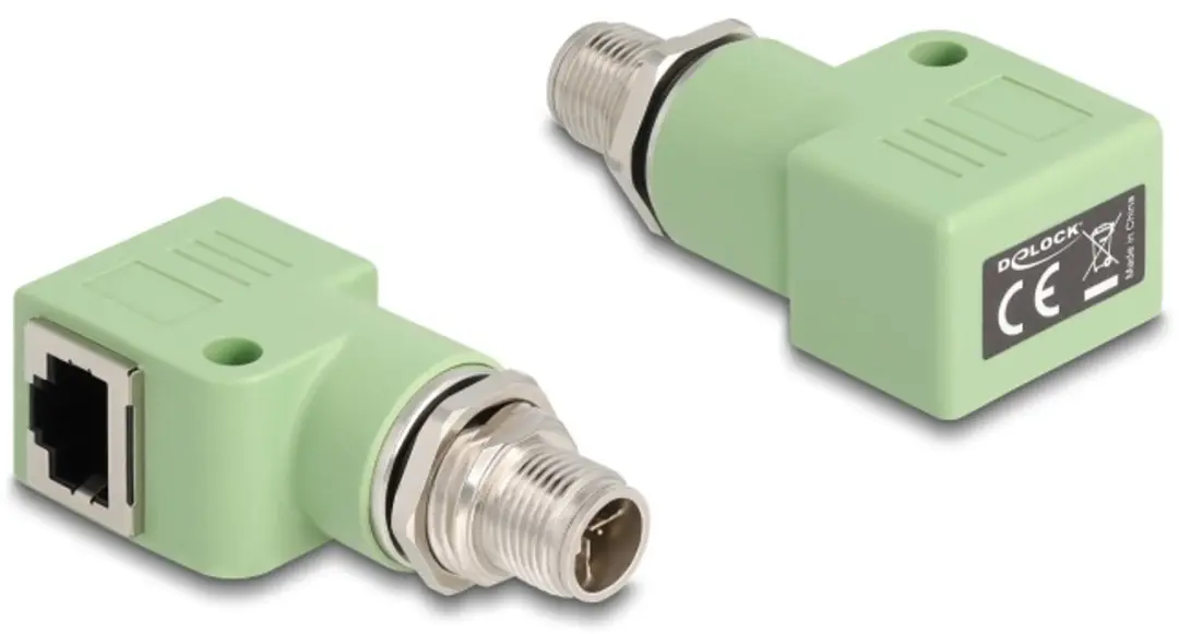 Delock M12 X-coded Adapter 8-pin M naar RJ45 Cat.5e