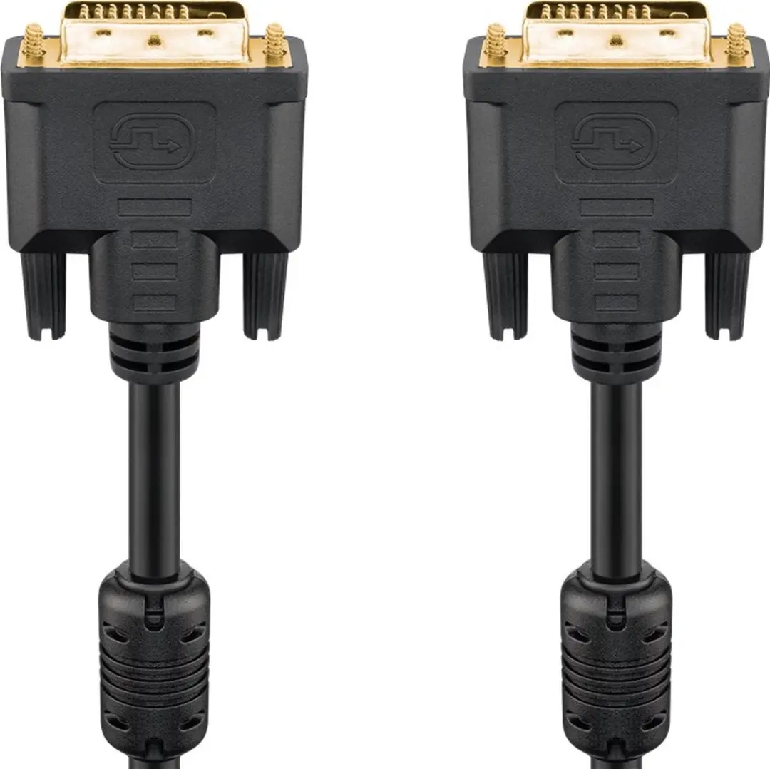 Goobay DVI-D Dual Link Kabel - 15m - Verguld/Zwart