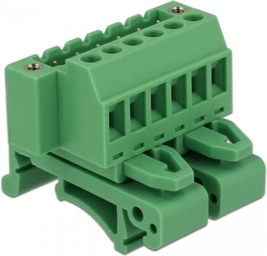 Delock Terminalblokset 6-polig DIN-rail - Groen