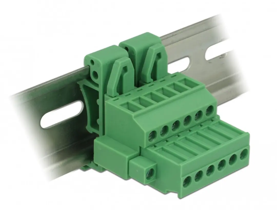Delock Terminalblokset 6-polig DIN-rail - Groen