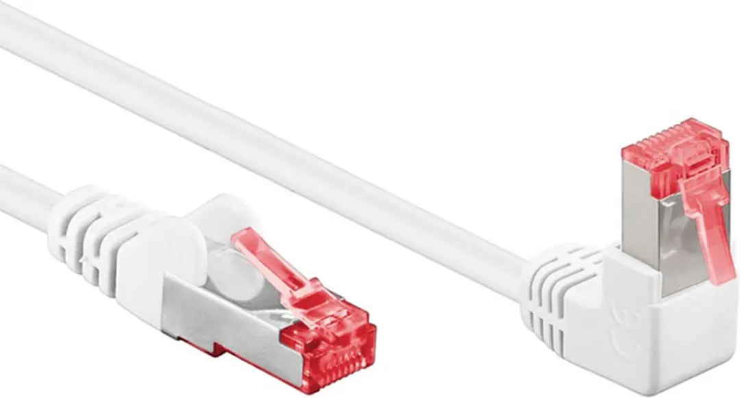 Goobay S/FTP CAT6 Netwerkkabel 1m - Haaks Wit - 10 Stuks