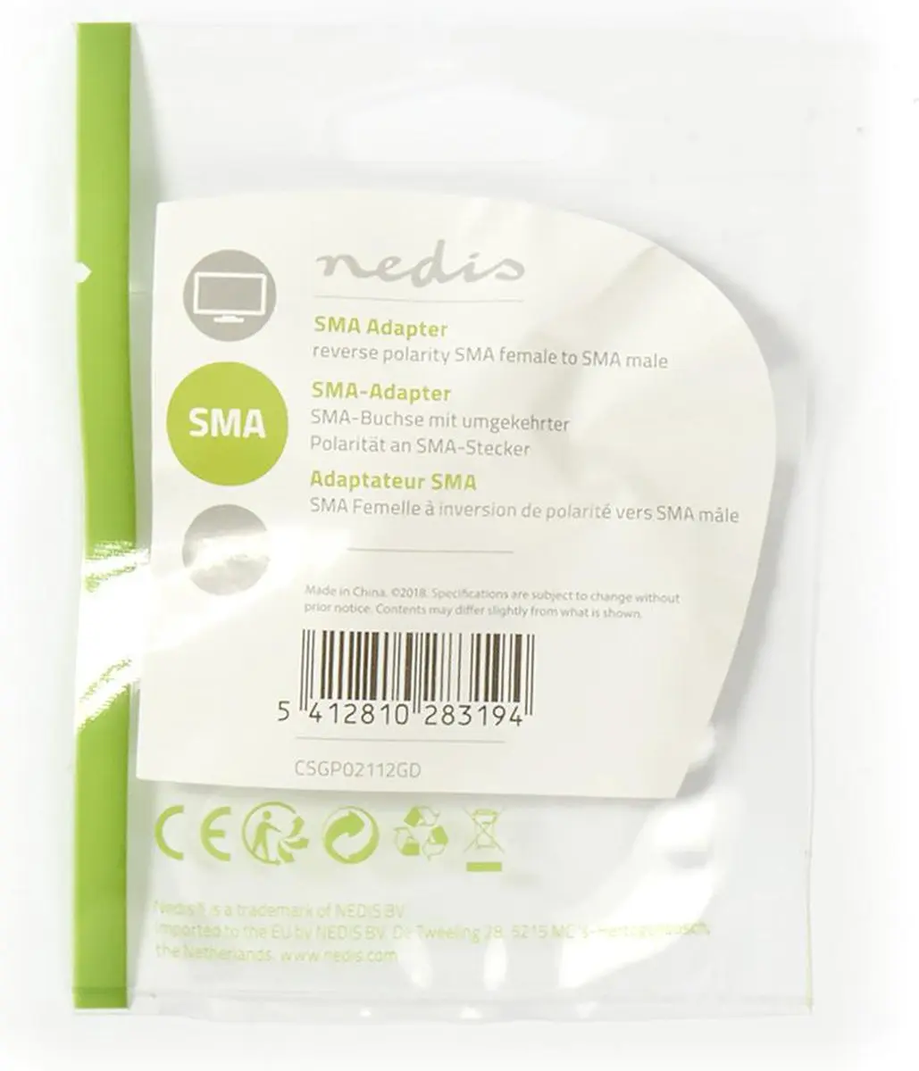Nedis SMA-Adapter Goud CSGP02112GD - 2 Stuks