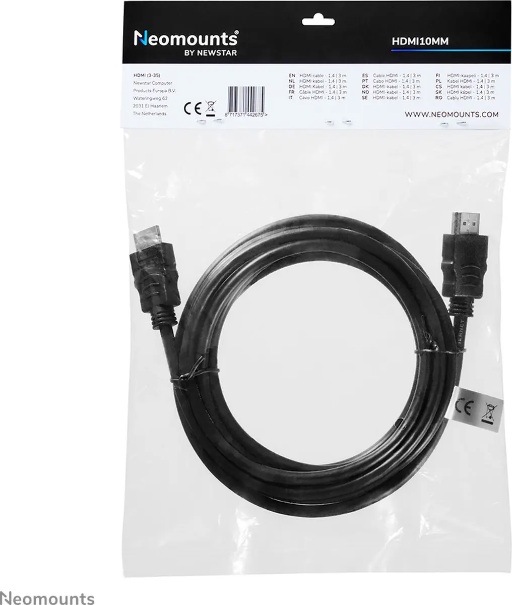Neomounts HDMI 14 Kabel 3m - Zwart