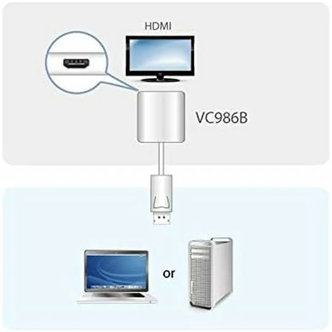 Aten VC986B DisplayPort naar True 4K HDMI Adapter - Multicolor