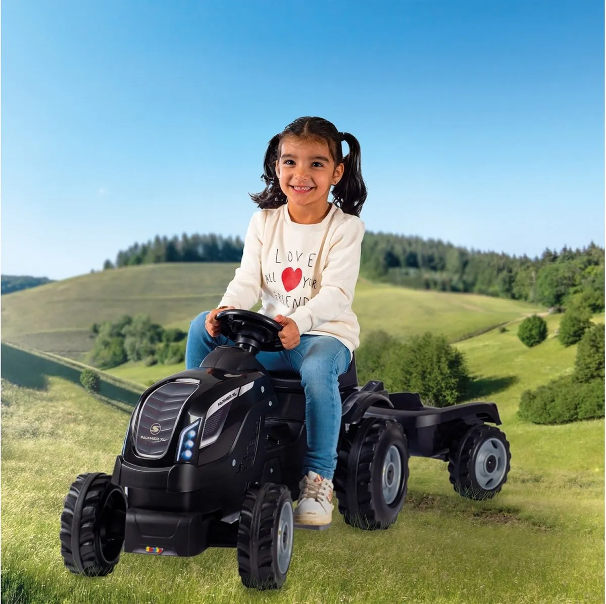 Smoby Farmer XL Tractor met trailer - Zwart - afbeelding 6 van 6