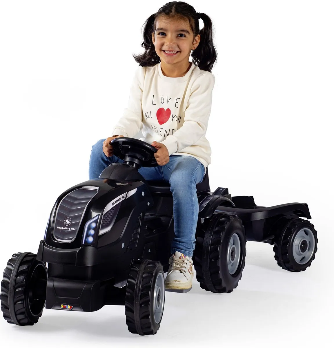 Smoby Farmer XL Tractor met trailer - Zwart