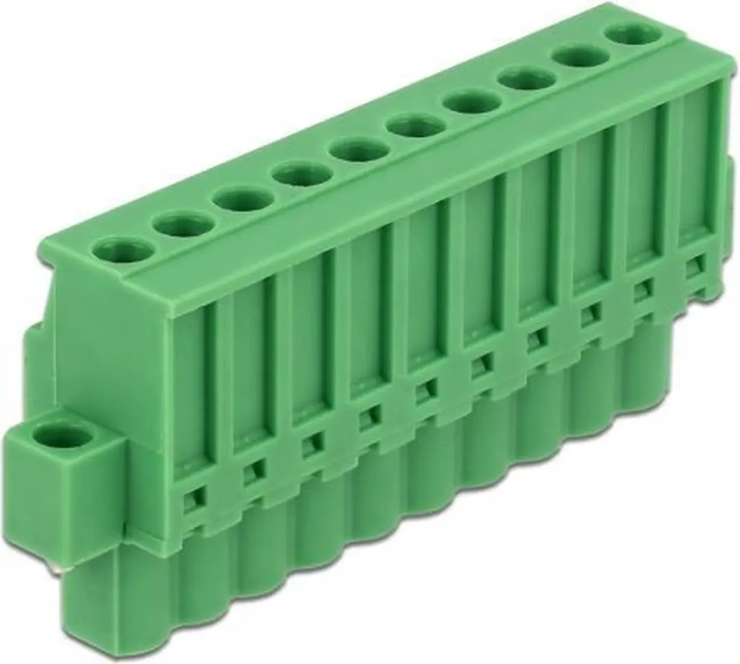 Delock Terminalblokset 10-polig DIN-rail - Groen - 65941