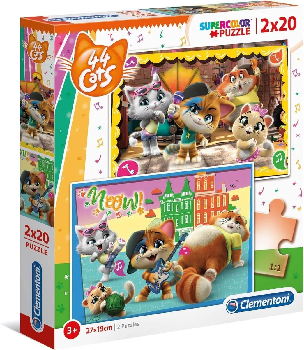 Clementoni 44 Cats Kinderpuzzel 20 Stuks