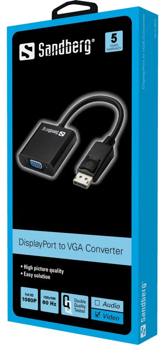 Sandberg 508-43 DisplayPort naar VGA Adapter - Zwart