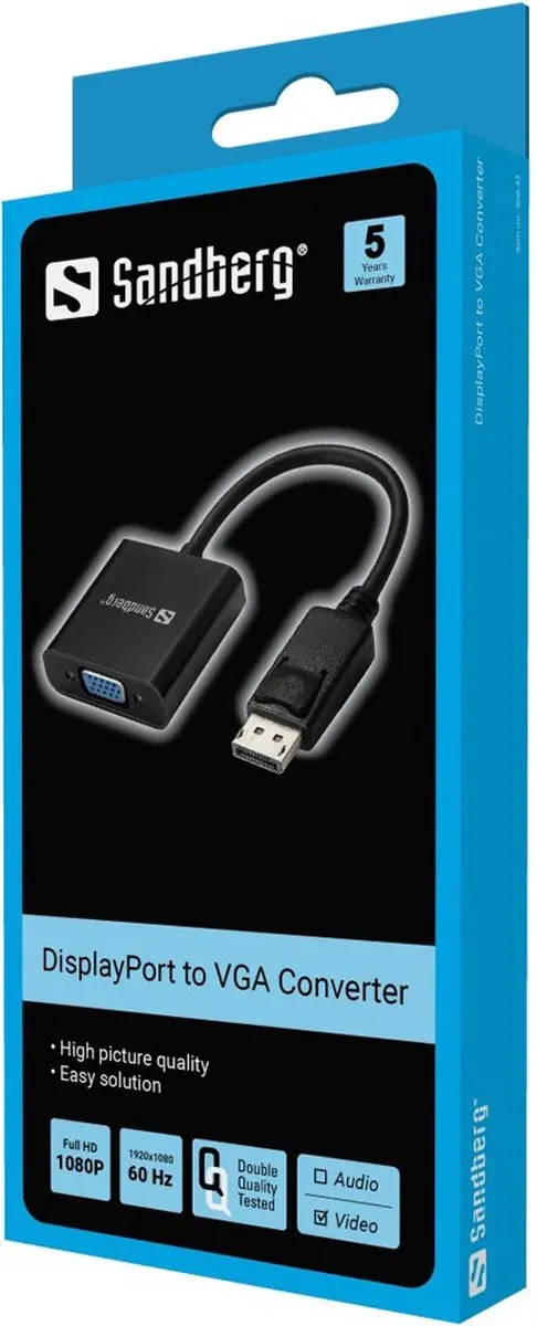 Sandberg 508-43 DisplayPort naar VGA Adapter - Zwart