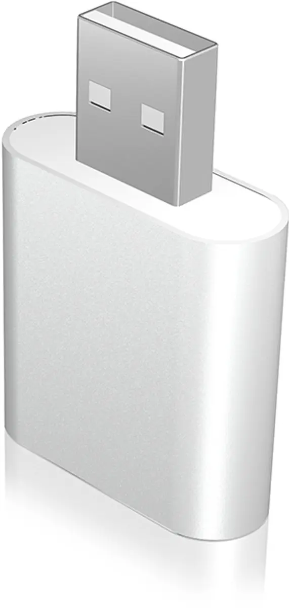 Icy Box 2x 3.5mm Stereo Jack naar USB Adapter - Wit