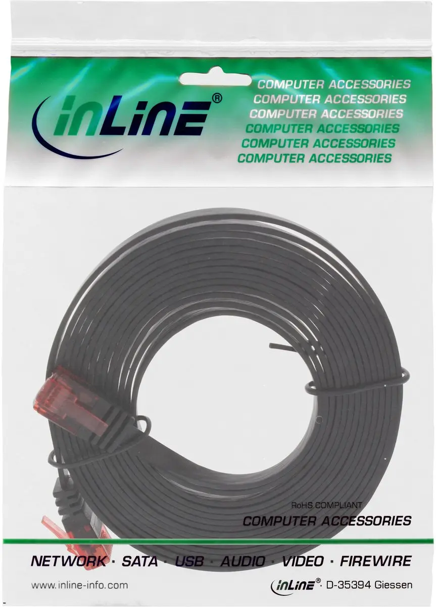InLine Patchkabel U/UTP Cat.6 1m - Zwart