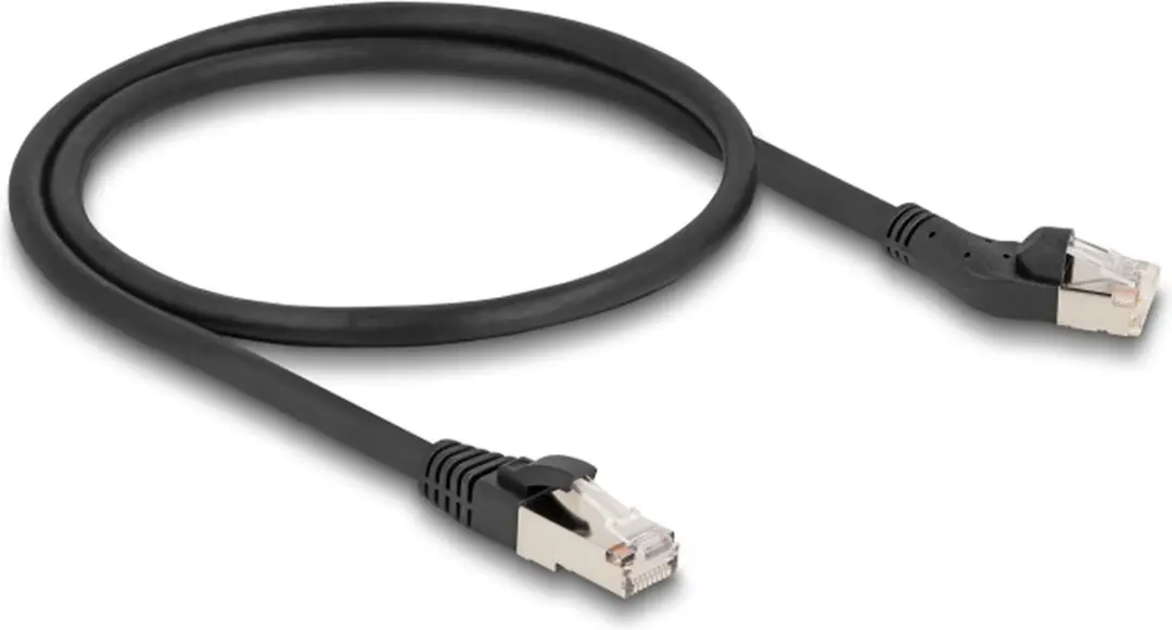 Delock Cat.8.1 S/FTP RJ45 Kabel 45° Links - 0,5m - Zwart