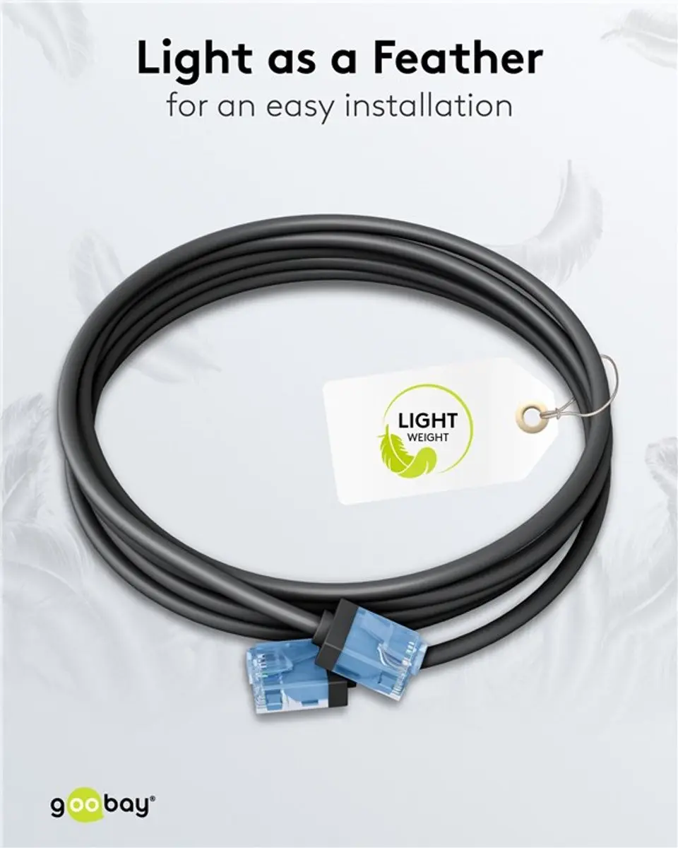 Goobay UTP CAT6A Netwerkkabel 10Gbps - 0,25m - Zwart
