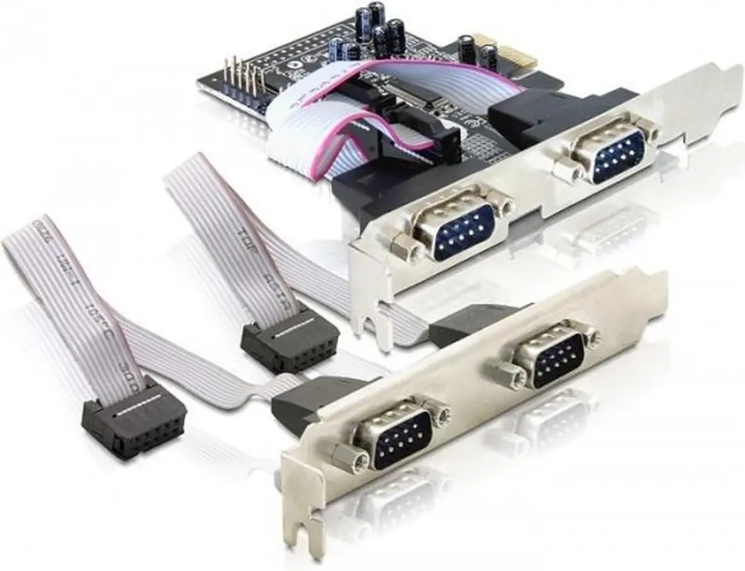 Delock PCI Express Kaart 4x RS-232 - Zilver