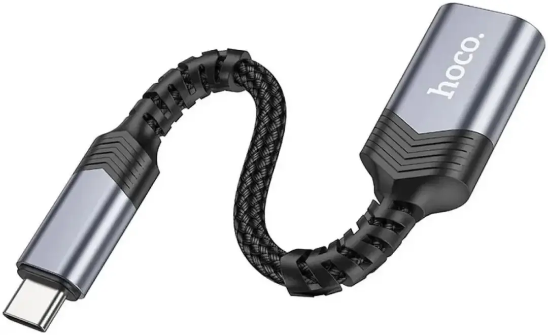 Hoco UA24 USB-C naar USB-A 3.0 Converter - Zwart/Grijs - afbeelding 6 van 6