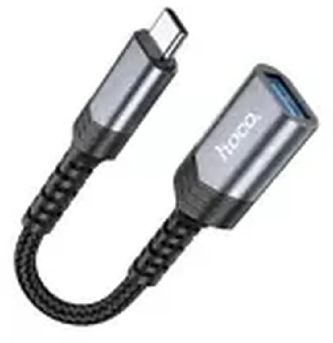 Hoco UA24 USB-C naar USB-A 3.0 Converter - Zwart/Grijs
