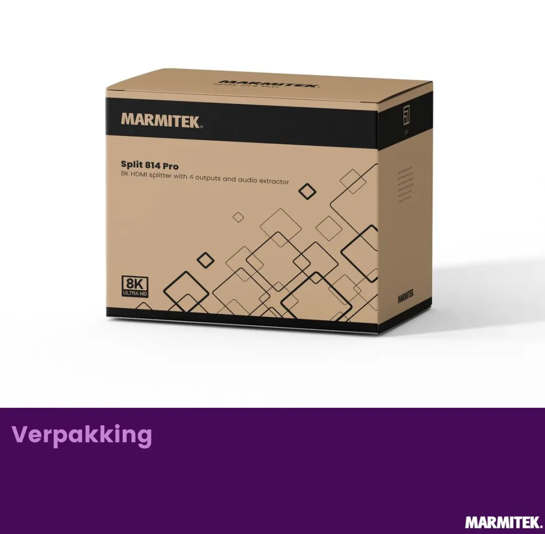 Marmitek Split 814 Pro HDMI Splitter 8K 60Hz - 1 in 4 uit Antraciet