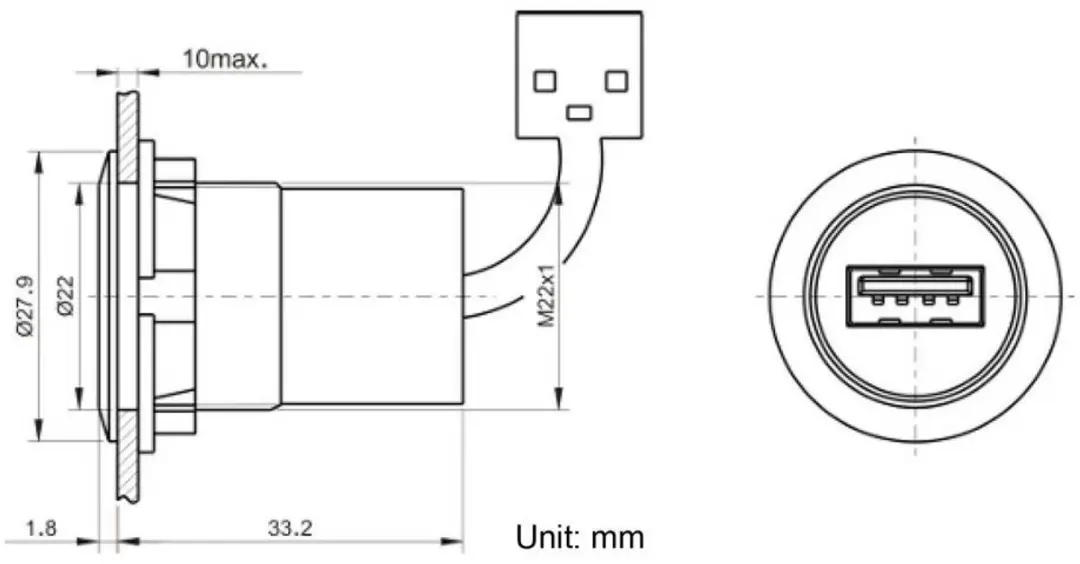 Tru Components USB-12-BK USB-inbouwbus 3.0